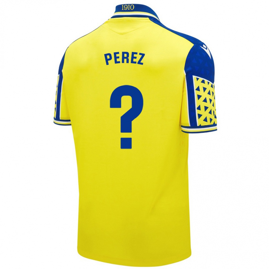 Niño Fútbol Camiseta Ángel Pérez #0 Amarillo Azul 1ª Equipación 2024/25 Argentina