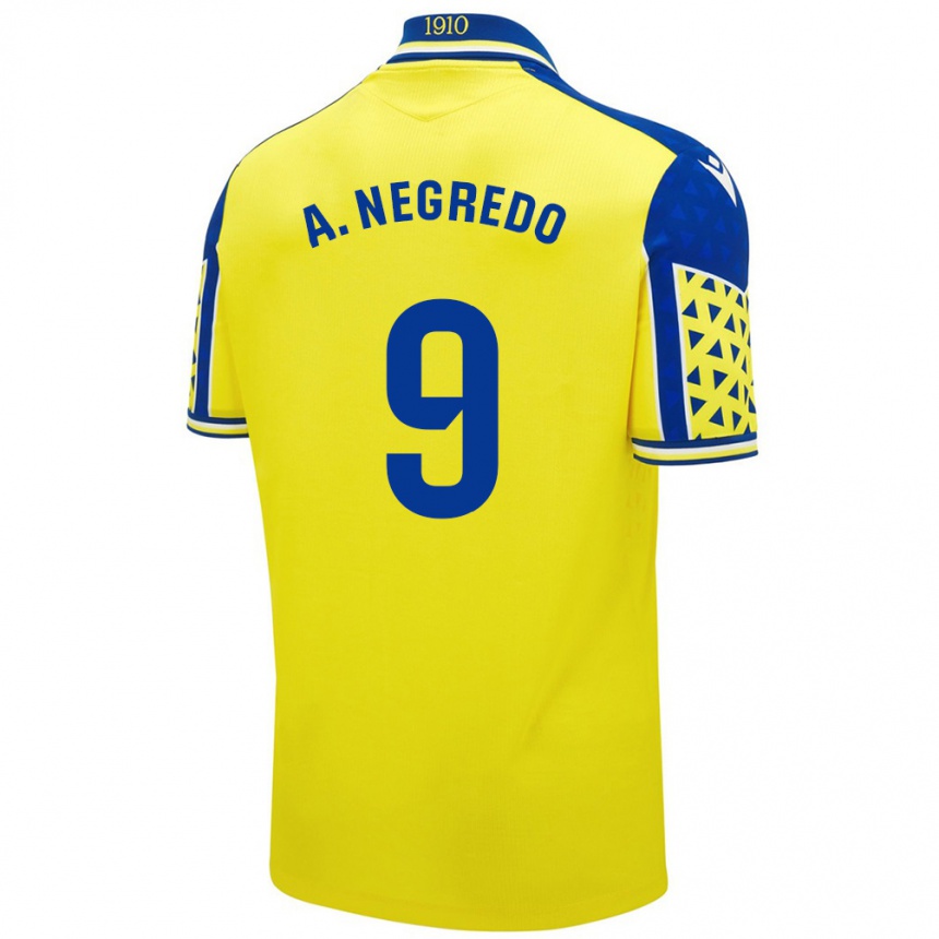 Niño Fútbol Camiseta Álvaro Negredo #9 Amarillo Azul 1ª Equipación 2024/25 Argentina