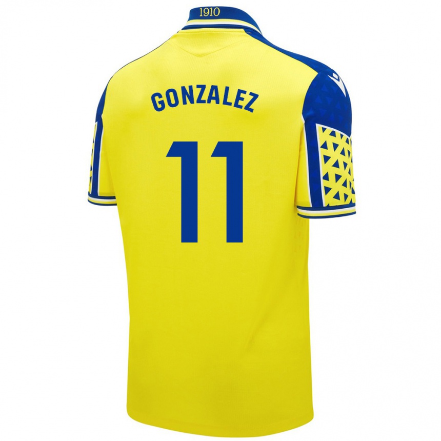 Niño Fútbol Camiseta Chus González #11 Amarillo Azul 1ª Equipación 2024/25 Argentina