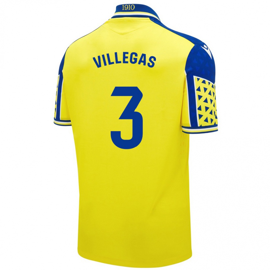 Niño Fútbol Camiseta Virginia Villegas Rico #3 Amarillo Azul 1ª Equipación 2024/25 Argentina