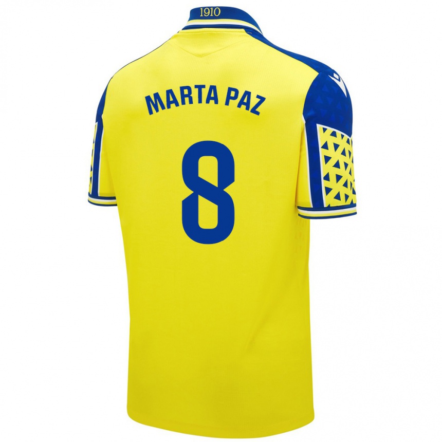 Niño Fútbol Camiseta Marta Milagros Paz Cruz #8 Amarillo Azul 1ª Equipación 2024/25 Argentina