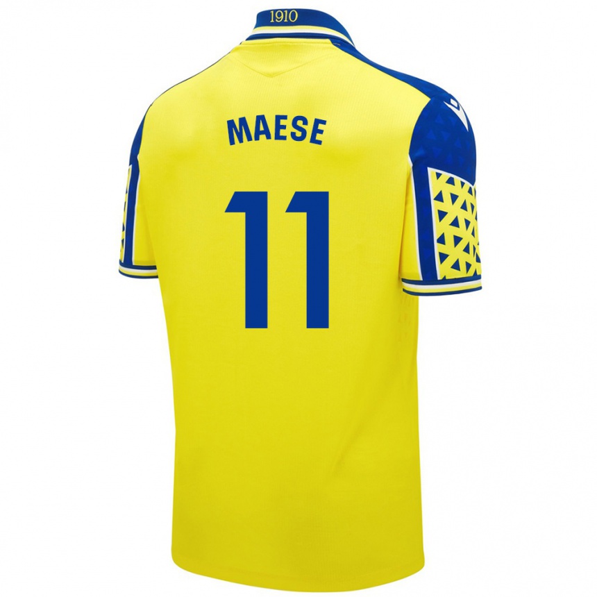 Niño Fútbol Camiseta María Del Carmen Maese Gaitán #11 Amarillo Azul 1ª Equipación 2024/25 Argentina