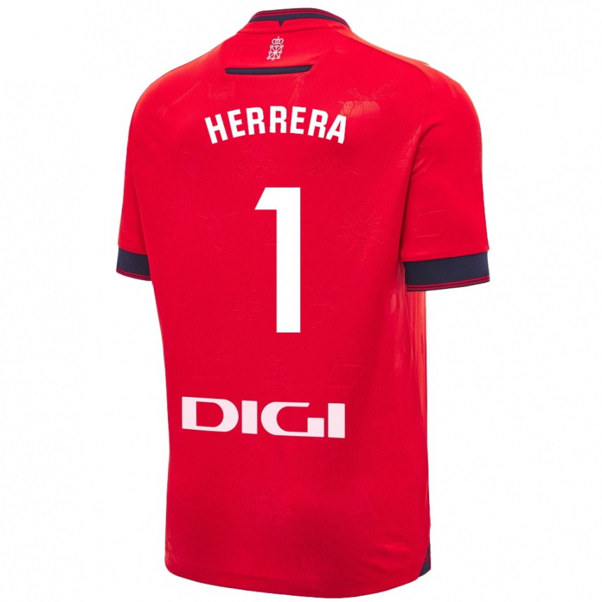 Niño Fútbol Camiseta Sergio Herrera #1 Rojo Blanco 1ª Equipación 2024/25 Argentina