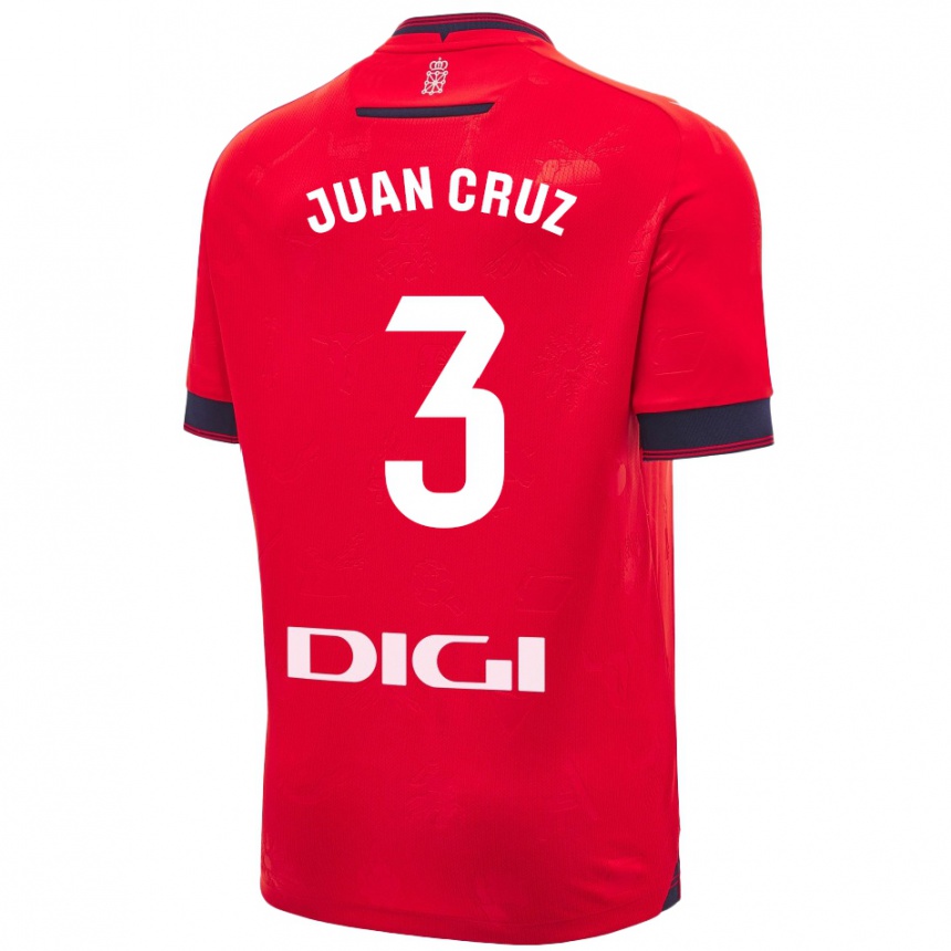 Niño Fútbol Camiseta Juan Cruz #3 Rojo Blanco 1ª Equipación 2024/25 Argentina