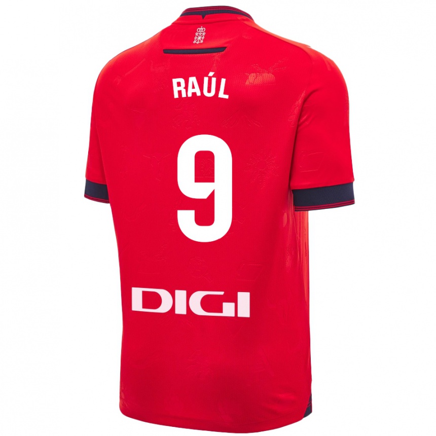 Niño Fútbol Camiseta Raúl García #9 Rojo Blanco 1ª Equipación 2024/25 Argentina