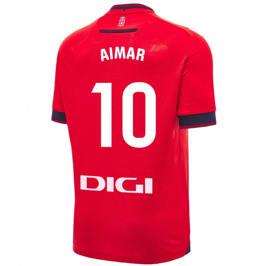 Niño Fútbol Camiseta Aimar Oroz #10 Rojo Blanco 1ª Equipación 2024/25 Argentina