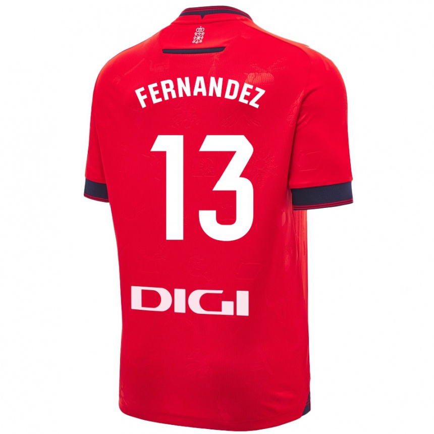 Niño Fútbol Camiseta Aitor Fernández #13 Rojo Blanco 1ª Equipación 2024/25 Argentina