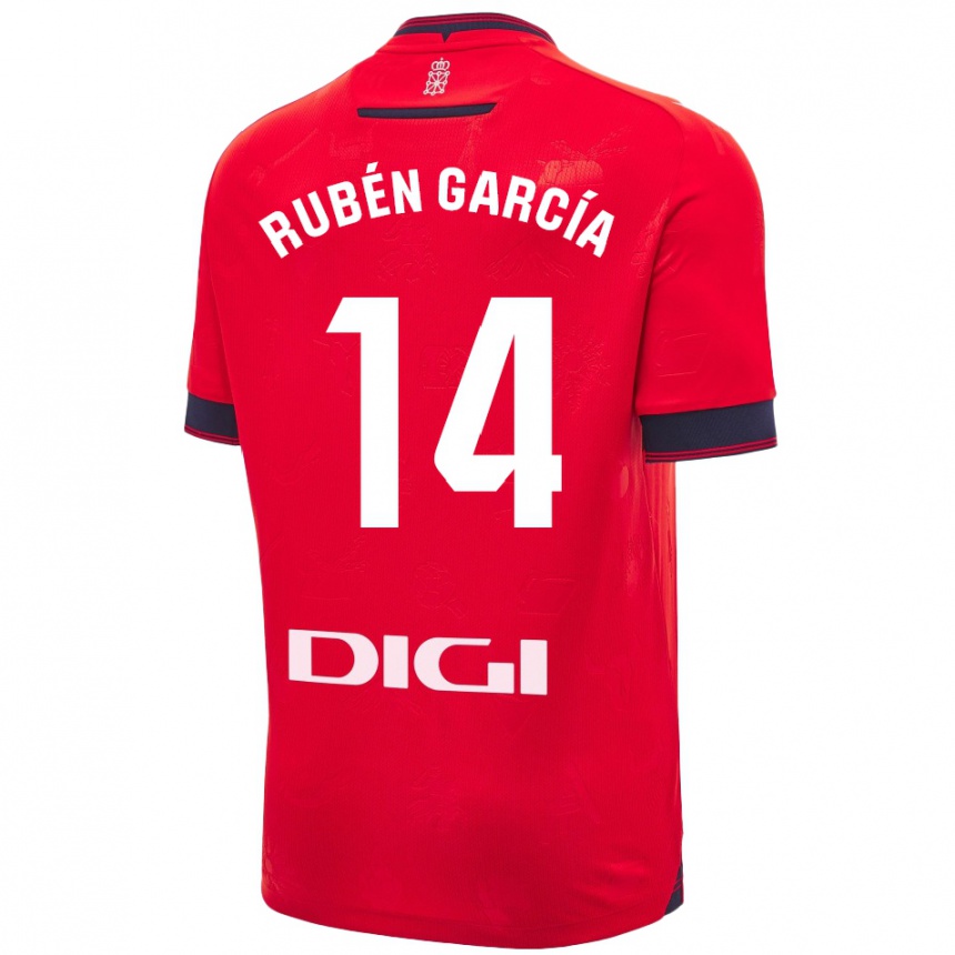 Niño Fútbol Camiseta Rubén García #14 Rojo Blanco 1ª Equipación 2024/25 Argentina