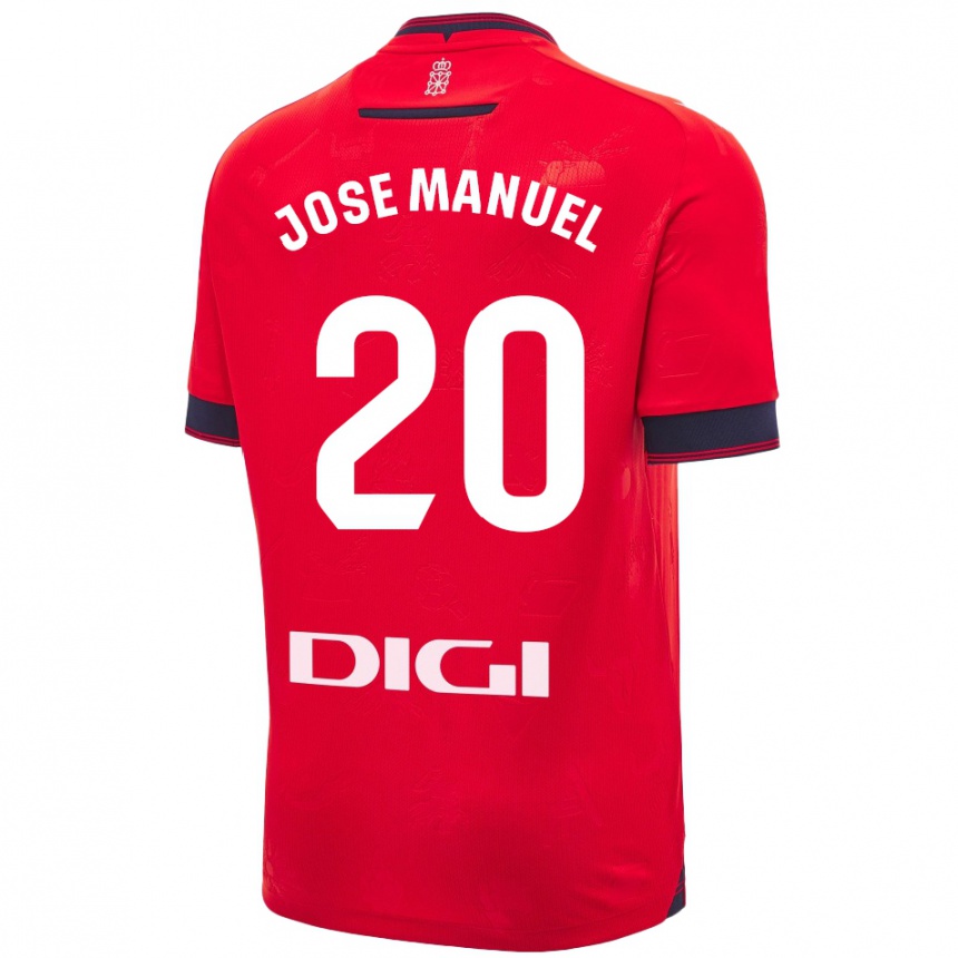 Niño Fútbol Camiseta José Manuel Arnáiz #20 Rojo Blanco 1ª Equipación 2024/25 Argentina