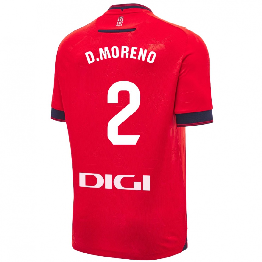 Niño Fútbol Camiseta Diego Moreno #2 Rojo Blanco 1ª Equipación 2024/25 Argentina