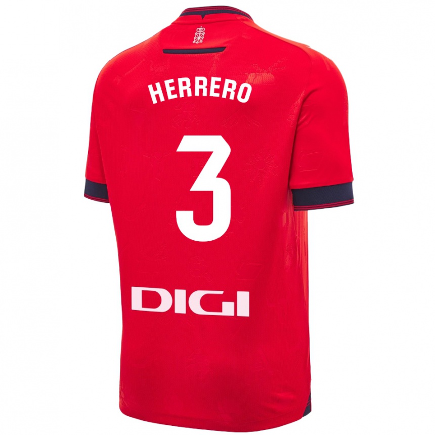 Niño Fútbol Camiseta Toni Herrero #3 Rojo Blanco 1ª Equipación 2024/25 Argentina