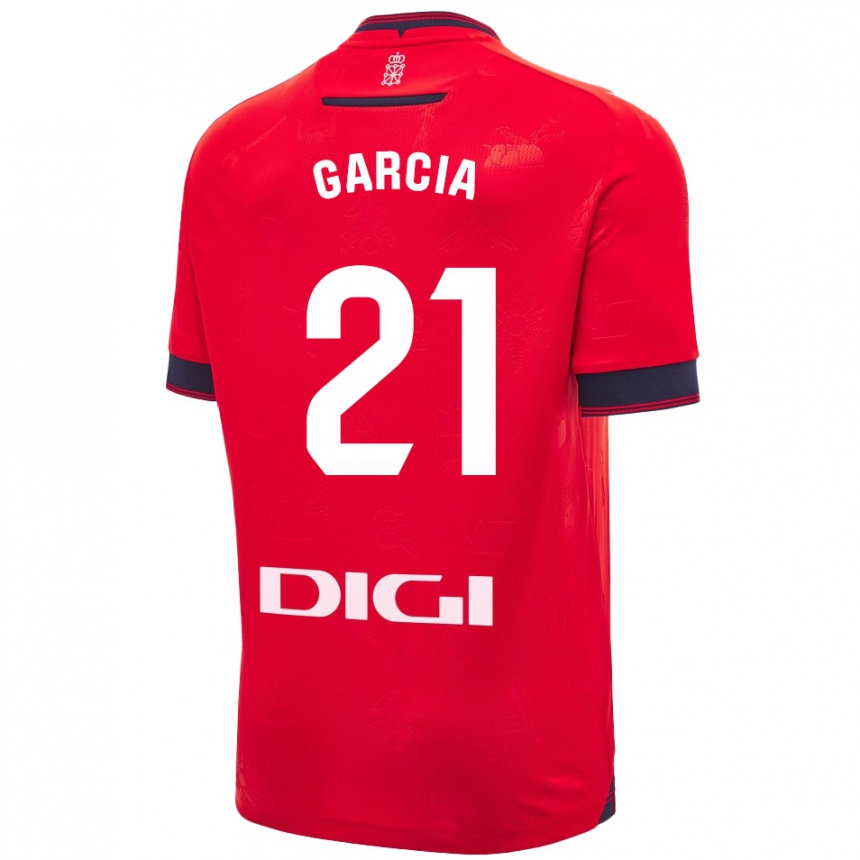 Niño Fútbol Camiseta Jon García #21 Rojo Blanco 1ª Equipación 2024/25 Argentina