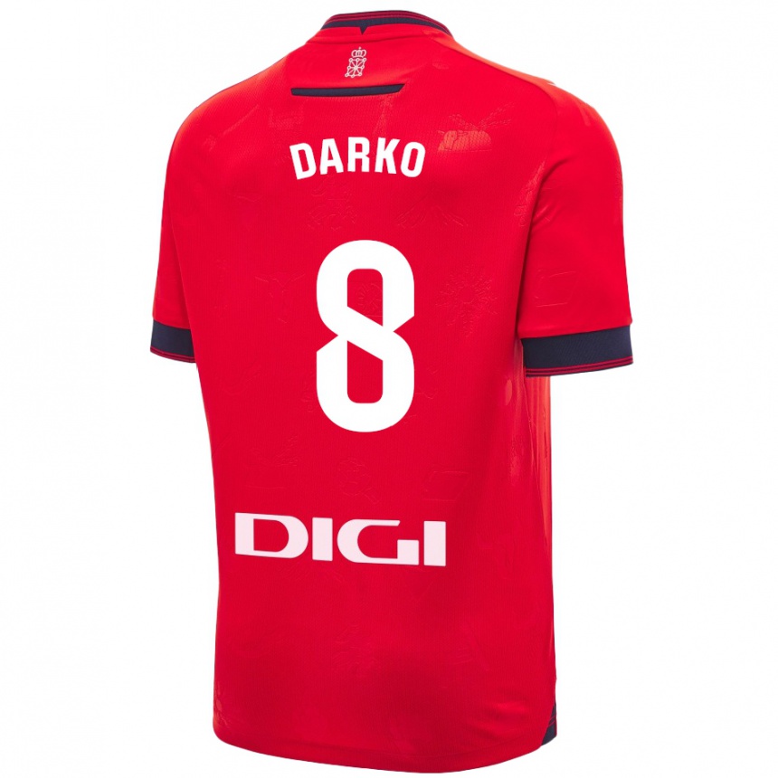 Niño Fútbol Camiseta Darko Brasanac #8 Rojo Blanco 1ª Equipación 2024/25 Argentina