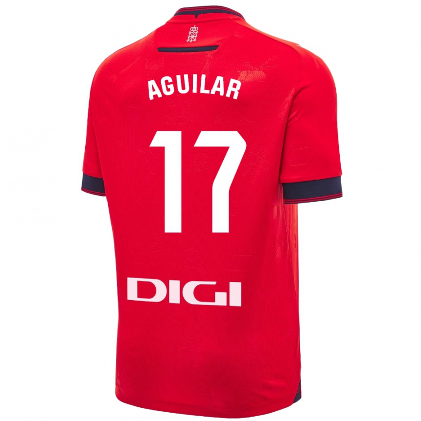 Niño Fútbol Camiseta Eneko Aguilar #17 Rojo Blanco 1ª Equipación 2024/25 Argentina