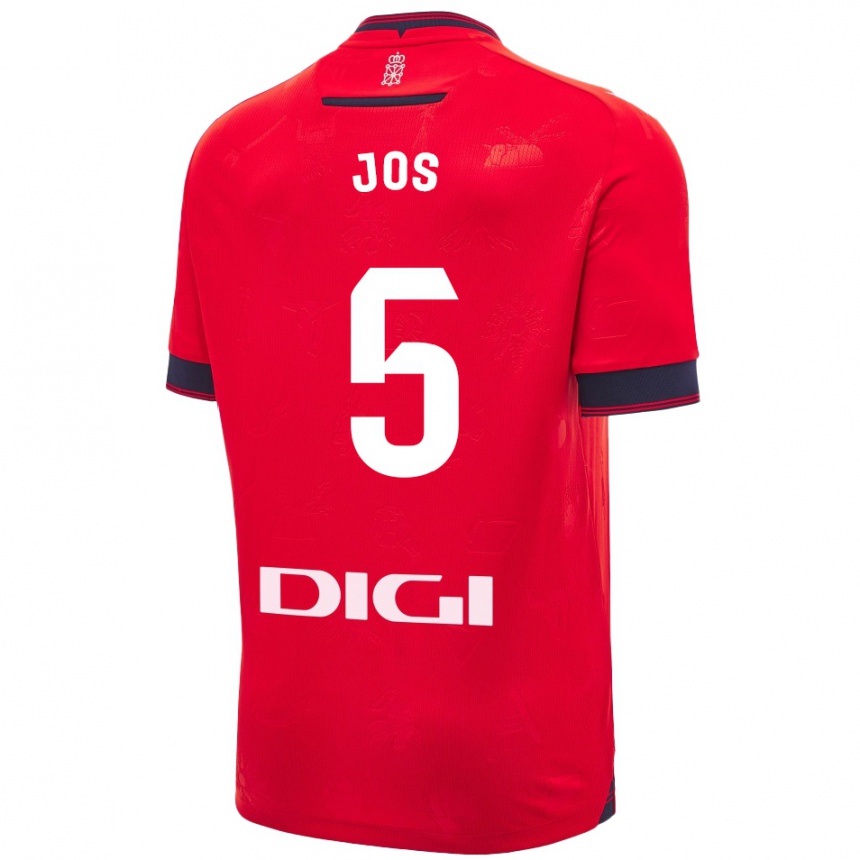 Niño Fútbol Camiseta Josune Urdaniz Maurin #5 Rojo Blanco 1ª Equipación 2024/25 Argentina