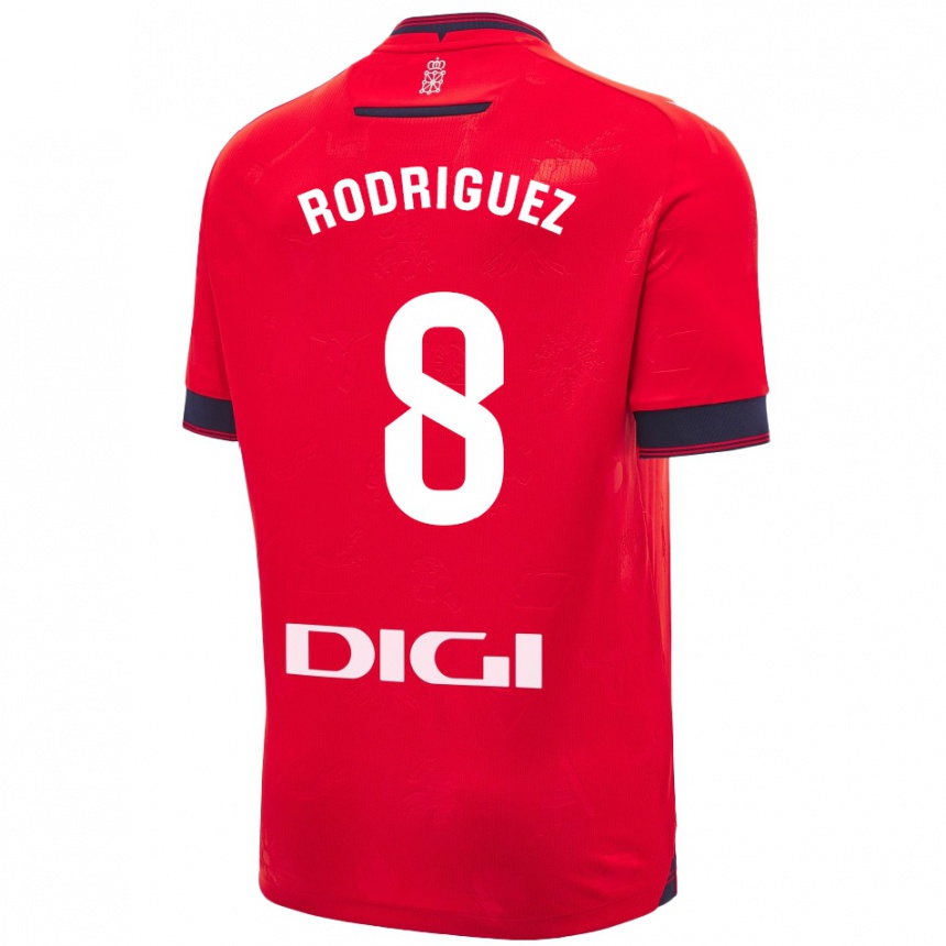 Niño Fútbol Camiseta Vanessa Rodríguez Iribarren #8 Rojo Blanco 1ª Equipación 2024/25 Argentina