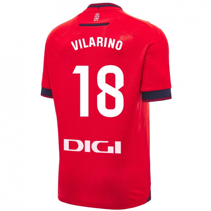 Niño Fútbol Camiseta Maitane Vilariño #18 Rojo Blanco 1ª Equipación 2024/25 Argentina