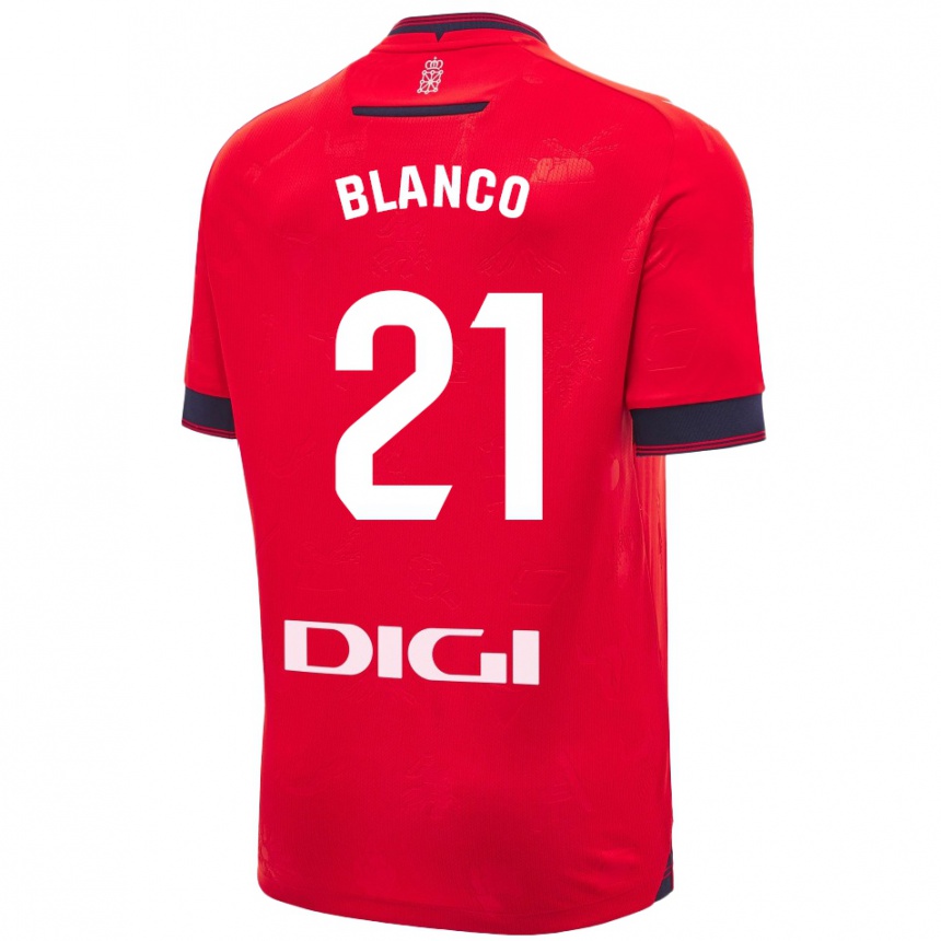 Niño Fútbol Camiseta Alexia Blanco Llacuno #21 Rojo Blanco 1ª Equipación 2024/25 Argentina