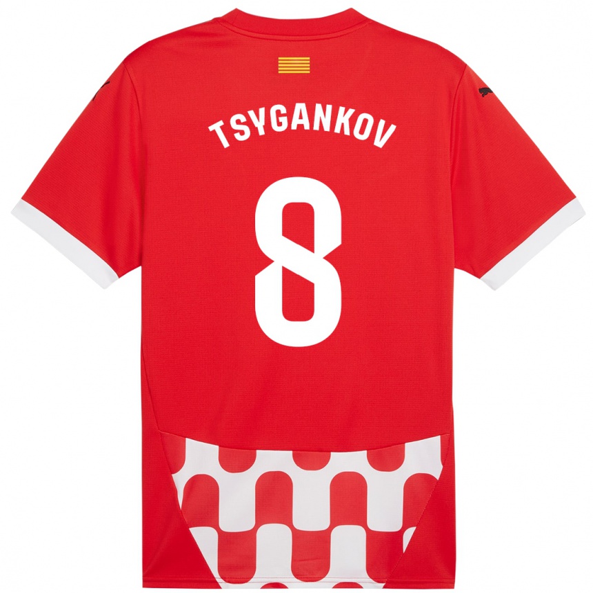 Niño Fútbol Camiseta Viktor Tsygankov #8 Rojo Blanco 1ª Equipación 2024/25 Argentina