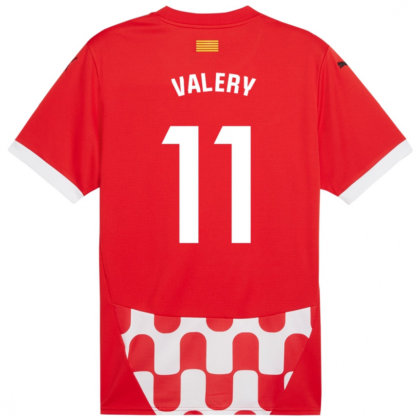 Niño Fútbol Camiseta Valery Fernández #11 Rojo Blanco 1ª Equipación 2024/25 Argentina