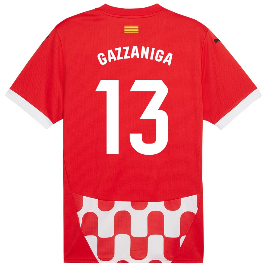 Niño Fútbol Camiseta Paulo Gazzaniga #13 Rojo Blanco 1ª Equipación 2024/25 Argentina