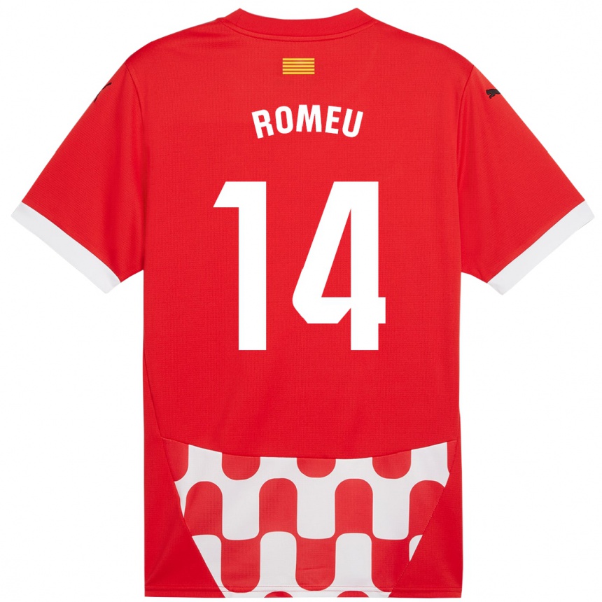 Niño Fútbol Camiseta Oriol Romeu #14 Rojo Blanco 1ª Equipación 2024/25 Argentina