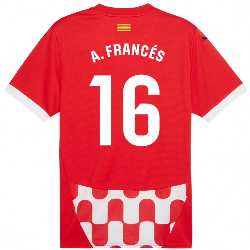 Niño Fútbol Camiseta Alejandro Francés #16 Rojo Blanco 1ª Equipación 2024/25 Argentina