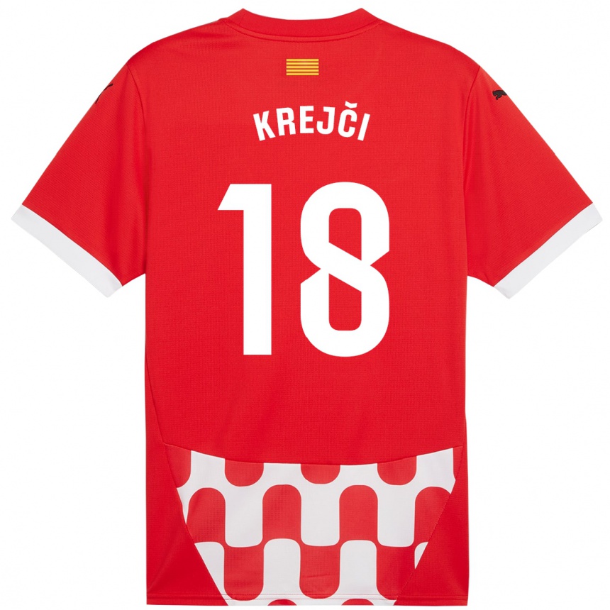 Niño Fútbol Camiseta Ladislav Krejci #18 Rojo Blanco 1ª Equipación 2024/25 Argentina