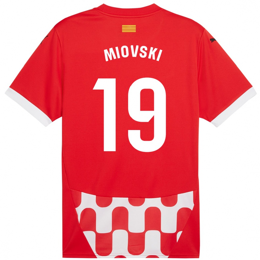 Niño Fútbol Camiseta Bojan Miovski #19 Rojo Blanco 1ª Equipación 2024/25 Argentina