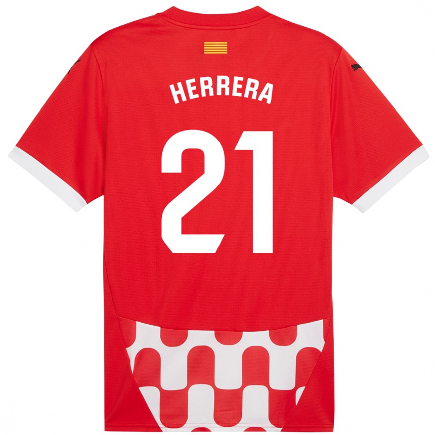 Niño Fútbol Camiseta Yangel Herrera #21 Rojo Blanco 1ª Equipación 2024/25 Argentina