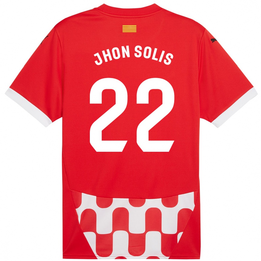 Niño Fútbol Camiseta Jhon Solís #22 Rojo Blanco 1ª Equipación 2024/25 Argentina