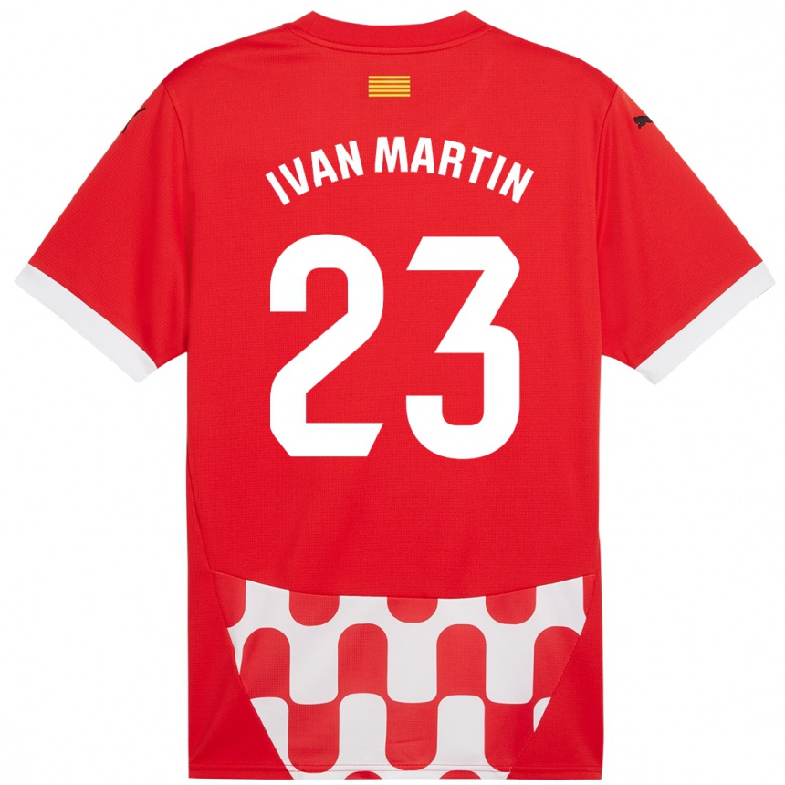 Niño Fútbol Camiseta Iván Martín #23 Rojo Blanco 1ª Equipación 2024/25 Argentina