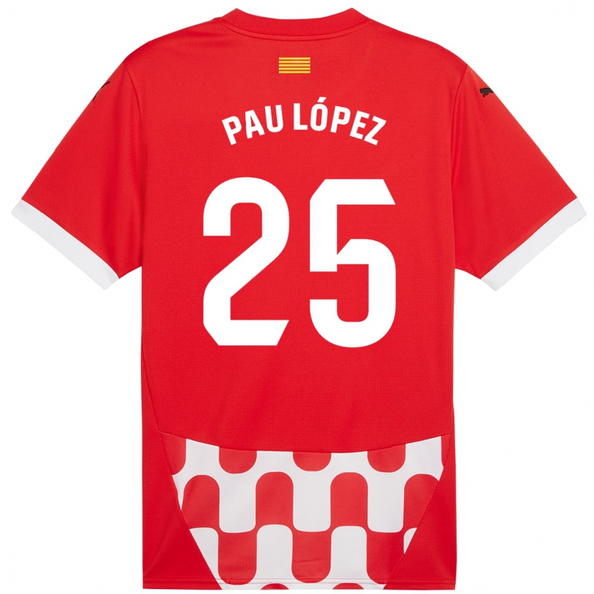 Niño Fútbol Camiseta Pau Lopez #25 Rojo Blanco 1ª Equipación 2024/25 Argentina