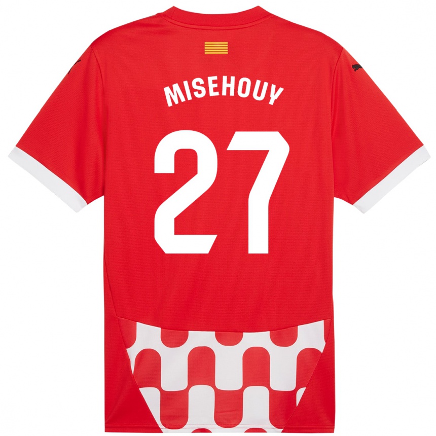 Niño Fútbol Camiseta Gabriel Misehouy #27 Rojo Blanco 1ª Equipación 2024/25 Argentina