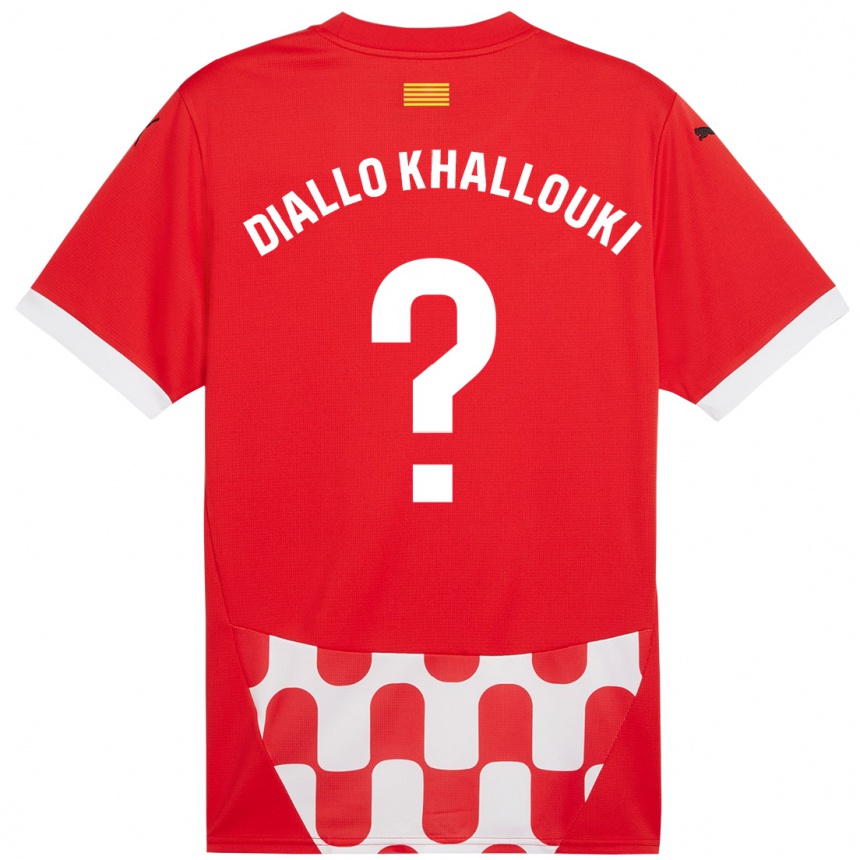 Niño Fútbol Camiseta Siaka Diallo Khallouki #0 Rojo Blanco 1ª Equipación 2024/25 Argentina