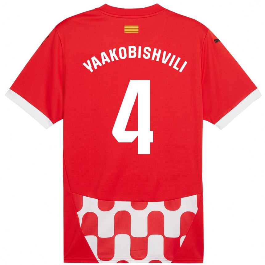 Niño Fútbol Camiseta Antal Yaakobishvili #4 Rojo Blanco 1ª Equipación 2024/25 Argentina