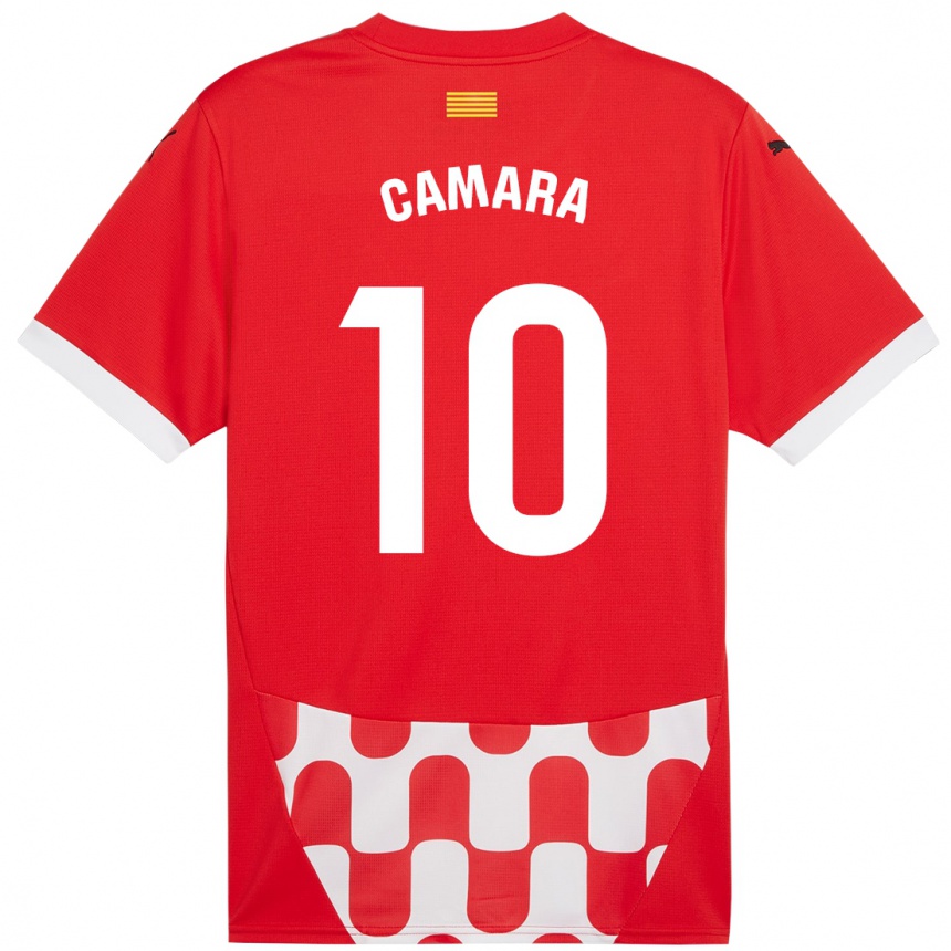 Niño Fútbol Camiseta Dawda Camara #10 Rojo Blanco 1ª Equipación 2024/25 Argentina