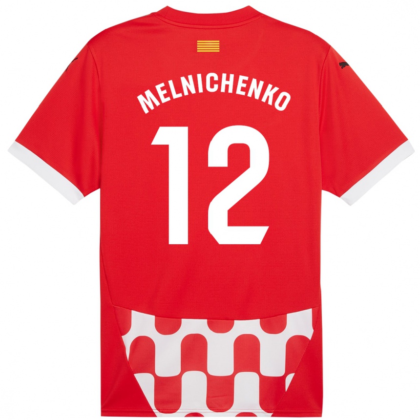 Niño Fútbol Camiseta Dmytro Melnichenko #12 Rojo Blanco 1ª Equipación 2024/25 Argentina