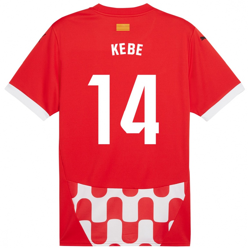 Niño Fútbol Camiseta Moussa Kébé #14 Rojo Blanco 1ª Equipación 2024/25 Argentina