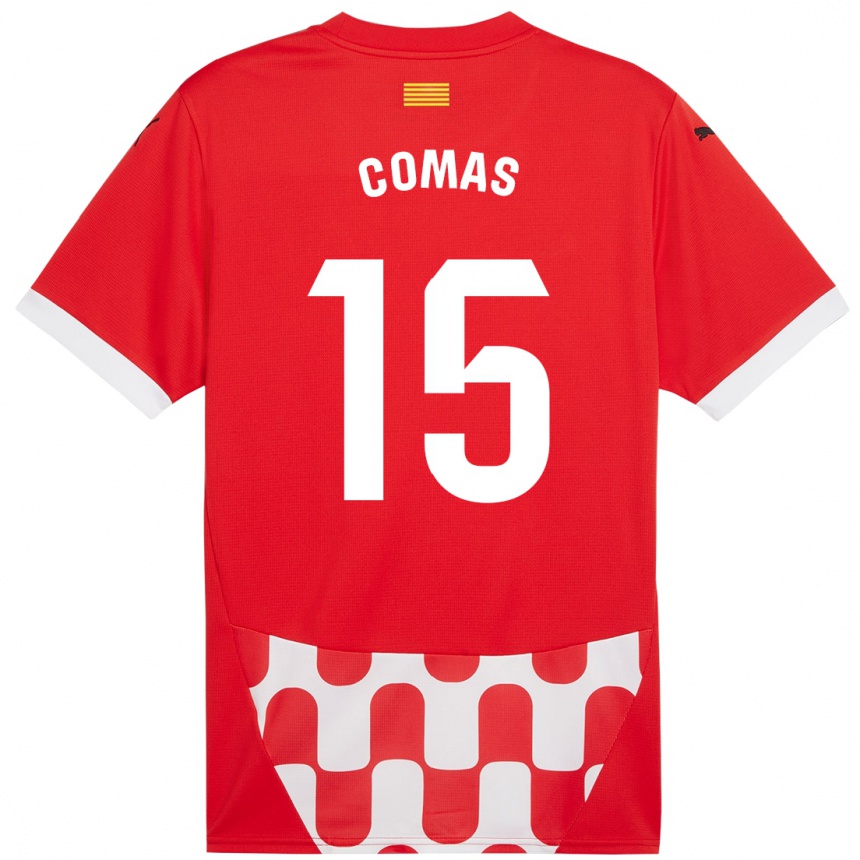 Niño Fútbol Camiseta Oriol Comas #15 Rojo Blanco 1ª Equipación 2024/25 Argentina