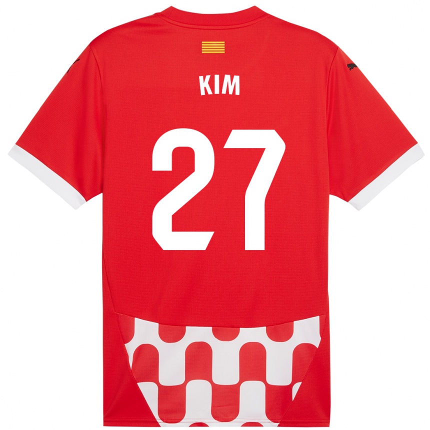 Niño Fútbol Camiseta Min-Su Kim #27 Rojo Blanco 1ª Equipación 2024/25 Argentina