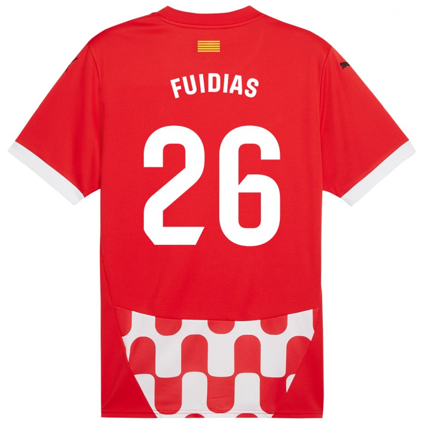 Niño Fútbol Camiseta Toni Fuidias #26 Rojo Blanco 1ª Equipación 2024/25 Argentina