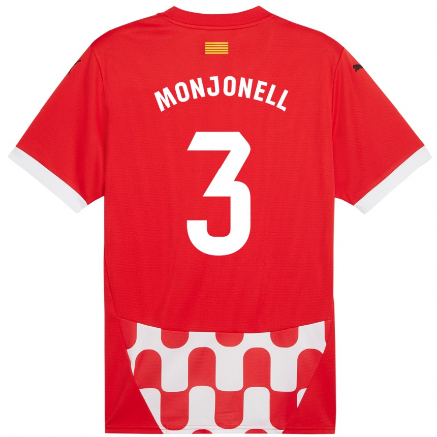 Niño Fútbol Camiseta Eric Monjonell #3 Rojo Blanco 1ª Equipación 2024/25 Argentina