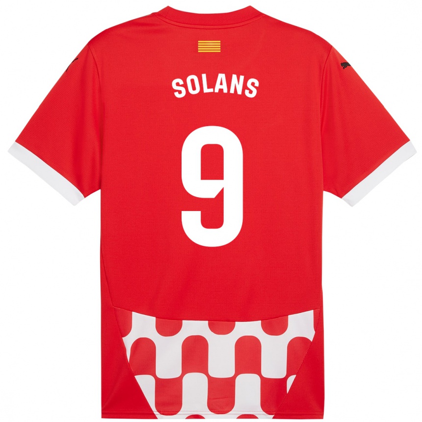 Niño Fútbol Camiseta Sergi Solans #9 Rojo Blanco 1ª Equipación 2024/25 Argentina