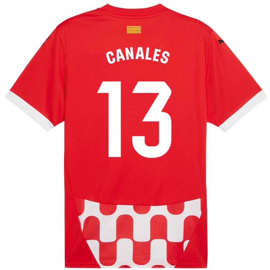 Niño Fútbol Camiseta Juanvi Canales #13 Rojo Blanco 1ª Equipación 2024/25 Argentina