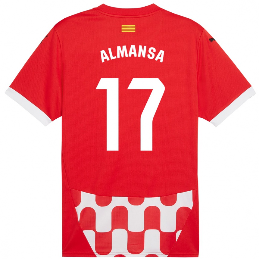 Niño Fútbol Camiseta Alex Almansa #17 Rojo Blanco 1ª Equipación 2024/25 Argentina