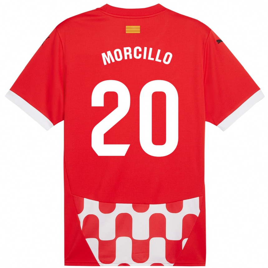 Niño Fútbol Camiseta Luis Morcillo #20 Rojo Blanco 1ª Equipación 2024/25 Argentina