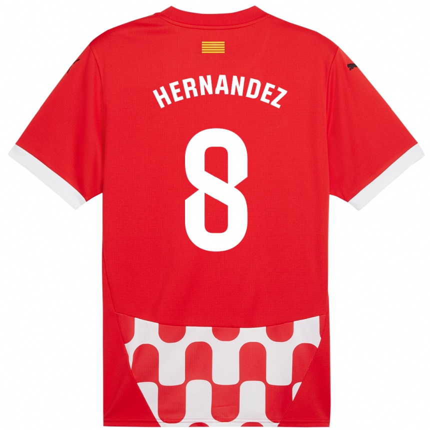 Niño Fútbol Camiseta Sofia Hernández #8 Rojo Blanco 1ª Equipación 2024/25 Argentina