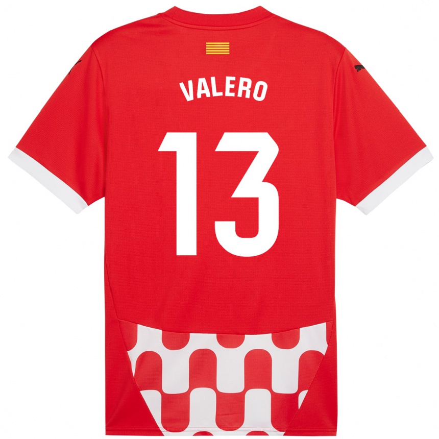 Niño Fútbol Camiseta Eliana Valero #13 Rojo Blanco 1ª Equipación 2024/25 Argentina