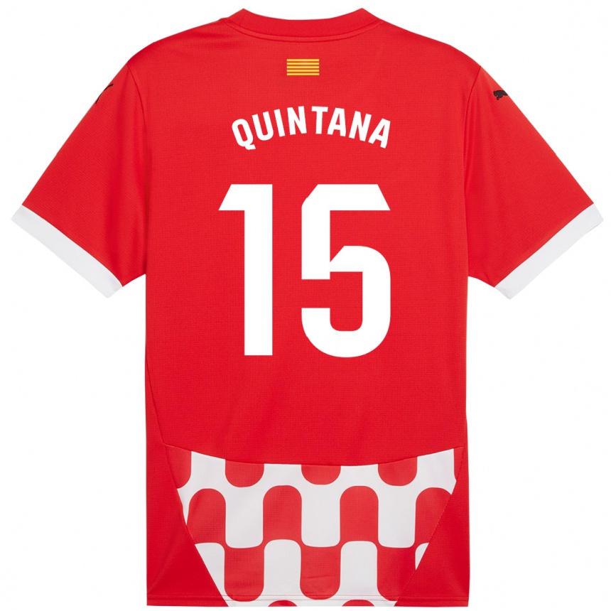 Niño Fútbol Camiseta Amru Quintana #15 Rojo Blanco 1ª Equipación 2024/25 Argentina